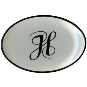 Mud Pie Ceramic Soap Dish Letter H Initial Monogram  5.5x3.75x.75" NEW